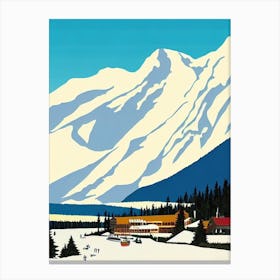 Alyeska, Usa Midcentury Vintage Skiing Poster Canvas Print
