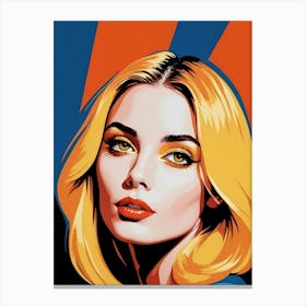 Woman Portrait In The Style Of Pop Art (52) Canvas Print