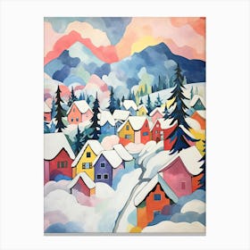 Winter Snow Banff   Canada Snow Illustration 4 Canvas Print