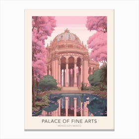 Palace Of Fine Arts Mexico City Mexico Travel Poster Canvas Print