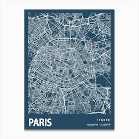 Paris Blueprint City Map 1 Canvas Print