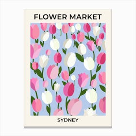 Flower Market Sydney Pink And Blue Tulips Canvas Print