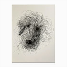 Dog Doodle Line Sketch Canvas Print