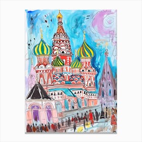 Moscow, Dreamy Storybook Illustration 2 Canvas Print