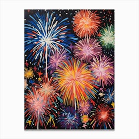 Fireworks Gouache Painting Canvas Print