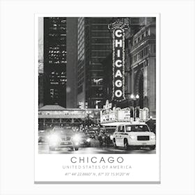 Chicago Usa Black And White Canvas Print