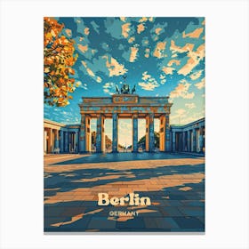 Berlin Germany Brandenburg Gate Art Illustration Canvas Print