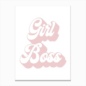 Girl Boss Retro Font Canvas Print