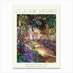 Claude Monet Labelled Fine Art Print Garden Path at Giverny, 1902 - Belvedere Museum Vienna Austria in HD for Feature Wall Decor - Fully Restored High Definition Canvas Print