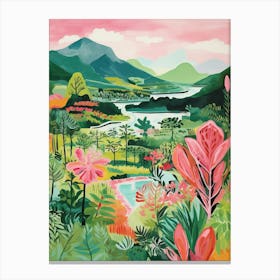 Lake Mountain View Travel Painting Housewarming Botanical Canvas Print