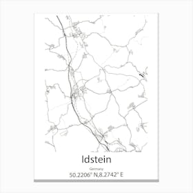 Idstein,Germany Minimalist Map Canvas Print