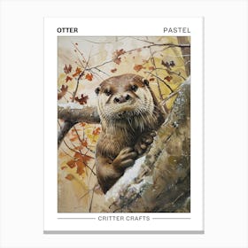 Otter Pastel Watercolour 2 Poster Canvas Print