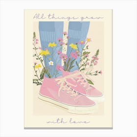 All Things Grow With Love Spring Flowers And Sneakers 6 Canvas Print