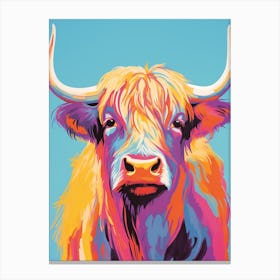Colour Pop Highland Cow 1 Canvas Print
