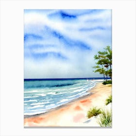 Tybee Island Beach, Georgia Watercolour Canvas Print