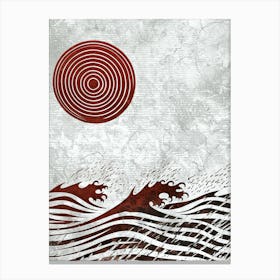 Wave And A Sun, Bauhaus Canvas Print