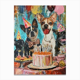 Dog Birthday Party Collage 1 Canvas Print