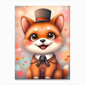 Sir Barkington: The Dapper Shiba Inu Dog Canvas Print