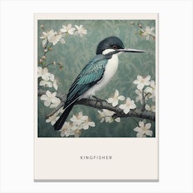 Ohara Koson Inspired Bird Painting Kingfisher 1 Poster Canvas Print