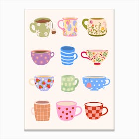 Teacups Mugs Art Print Canvas Print