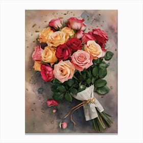 Bouquet Of Roses Canvas Print