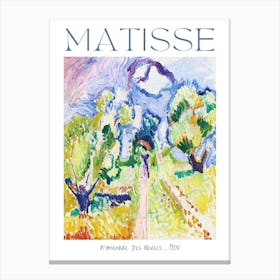 Henri Matisse Print Promenade des Oliviers 1905 Beautifully Remastered HD Artwork Famous Colorful Abstract Impressionism For Feature Wall With White Border and Labelled Canvas Print