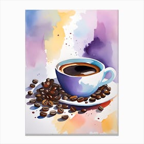 Coffee And Coffee Beans 3 Canvas Print