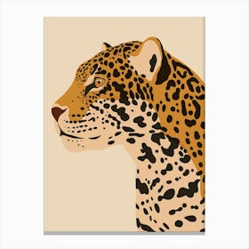 Jungle Safari Jaguar on Cream Canvas Print