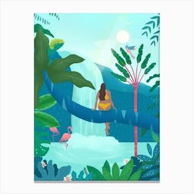 Girl in Jungle Canvas Print