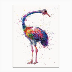 Ostrich Colourful Watercolour 2 Canvas Print
