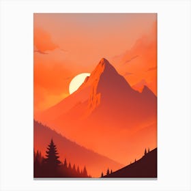 Misty Mountains Vertical Composition In Orange Tone 376 Canvas Print