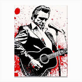 Johnny Cash Portrait Ink Painting (8) Canvas Print