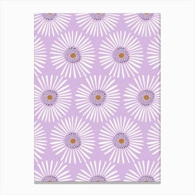 Whimsical Dandelions Lilac Canvas Print