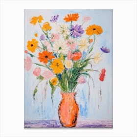 Flower Painting Fauvist Style Marigold 1 Canvas Print