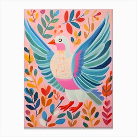 Pink Scandi Dove 3 Canvas Print