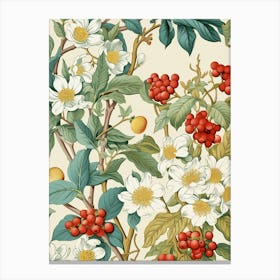 Berries And Flowers Canvas Print