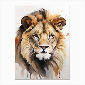 Lion Watercolor Painting 2 Canvas Print