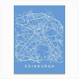Edinburgh Map Blueprint Canvas Print