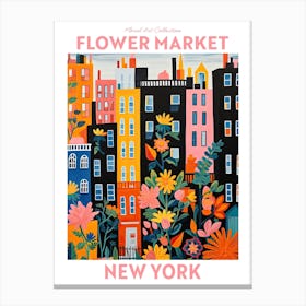 New York Flower Market Floral Art Print Travel Print Plant Art Modern Style Canvas Print
