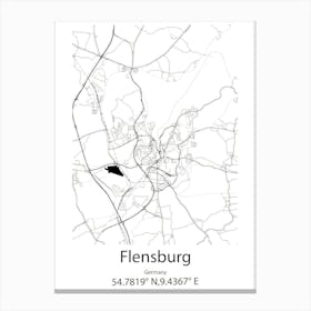 Flensburg,Germany Minimalist Map Canvas Print