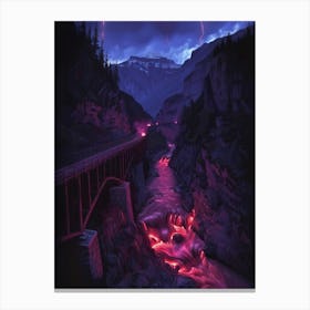 Lightning In The Mountains Canvas Print