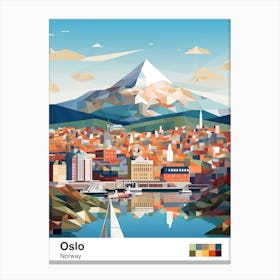 Oslo, Norway, Geometric Illustration 1 Poster Canvas Print