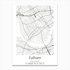 Fulham,United Kingdom Minimalist Map Canvas Print