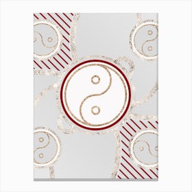 Geometric Abstract Glyph in Festive Gold Silver and Red n.0001 Canvas Print