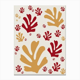 Abstract Leaves Red And Gold Canvas Print