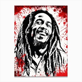 Bob Marley Portrait Ink Painting (1) Canvas Print