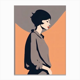 Retro Fashion Profile Canvas Print