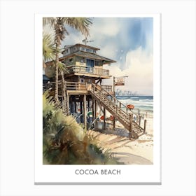 Cocoa Beach Watercolor 2travel Poster Canvas Print