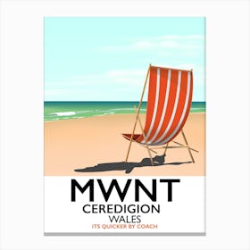Mwnt Ceredigon Wales Seaside travel poster Canvas Print
