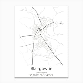 Blairgowrie,United Kingdom Minimalist Map Stampe su tela